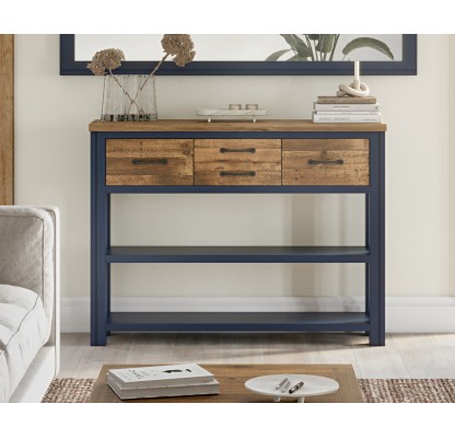 Splash of Blue - Large Console Table - Low Bookcase